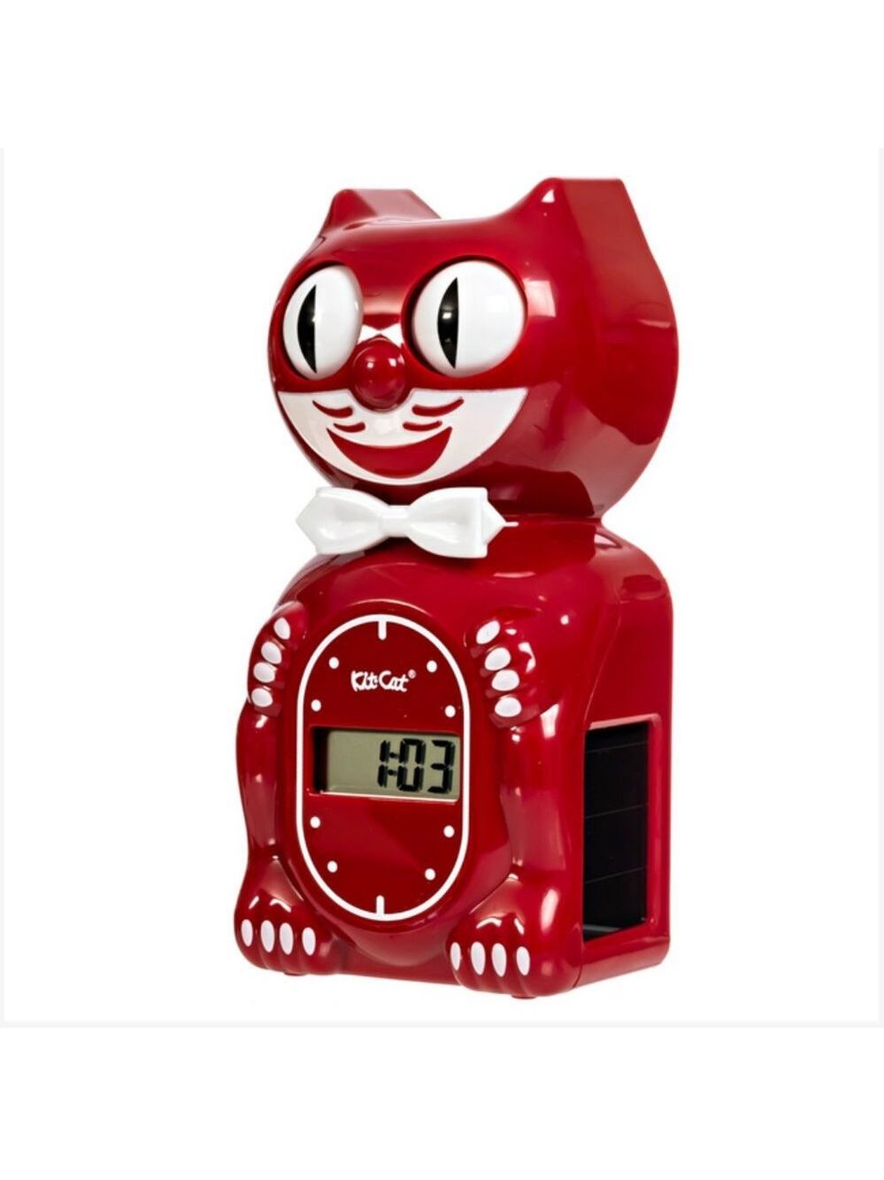 Solar powered Kit-Cat clock Digital Alarm Klock Space Cherry Red - Picture 4 of 5